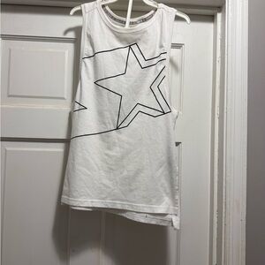 STARTER White Muscle Tee with Black Star Pattern